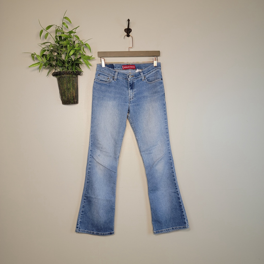 Vintage Levi's 518 Super Low Stretch Boot Cut Bootcut Medium Wash 5 S Jeans Y2K
